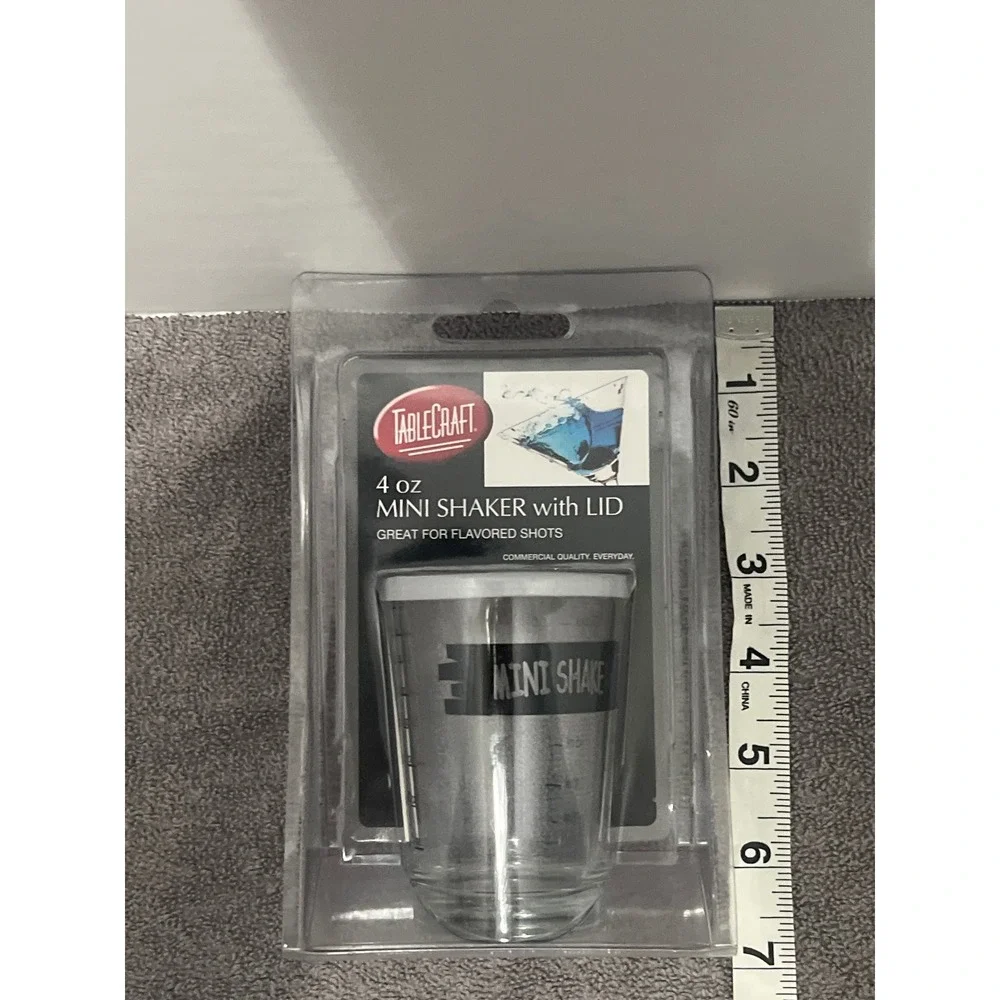 TableCraft 4 oz Mini Shaker with Lid Glass Shot‎ Shaker H1433L Clear
